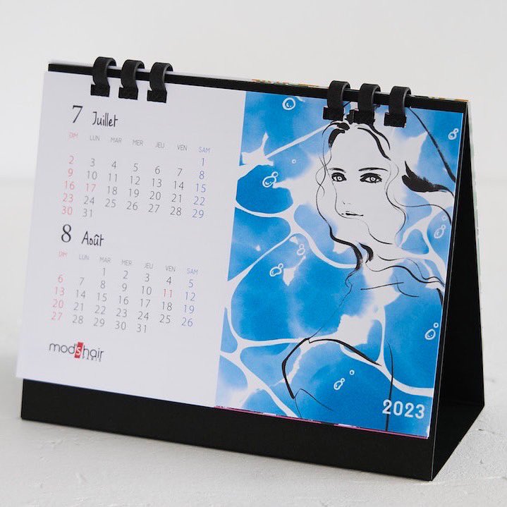 okoisno1's tweet photo. イラストを担当しました『mod’s hair 2023��レンダー』のイラストは歴代のヘアスタイリングとSDGsがテーマになっております。素敵なヘアスタイリングがたくさんでした！ https://t.co/vZT2ipcf3Y