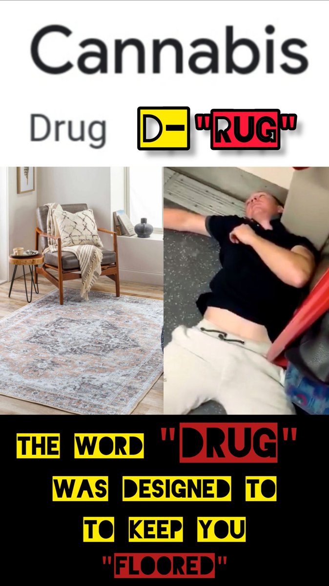 TheMatrixology's tweet photo. "Words Are #Connected Energy"
(Used against Us)
Think about the word:
"Canabis" - Can(#ABYSS)
An "Abyss" is a bottomless pit 👀
- The Word "D-#RUG" was also designed (#Energetically) to keep you "#Floored" (down)
#Matrix https://t.co/FkKje17JNJ