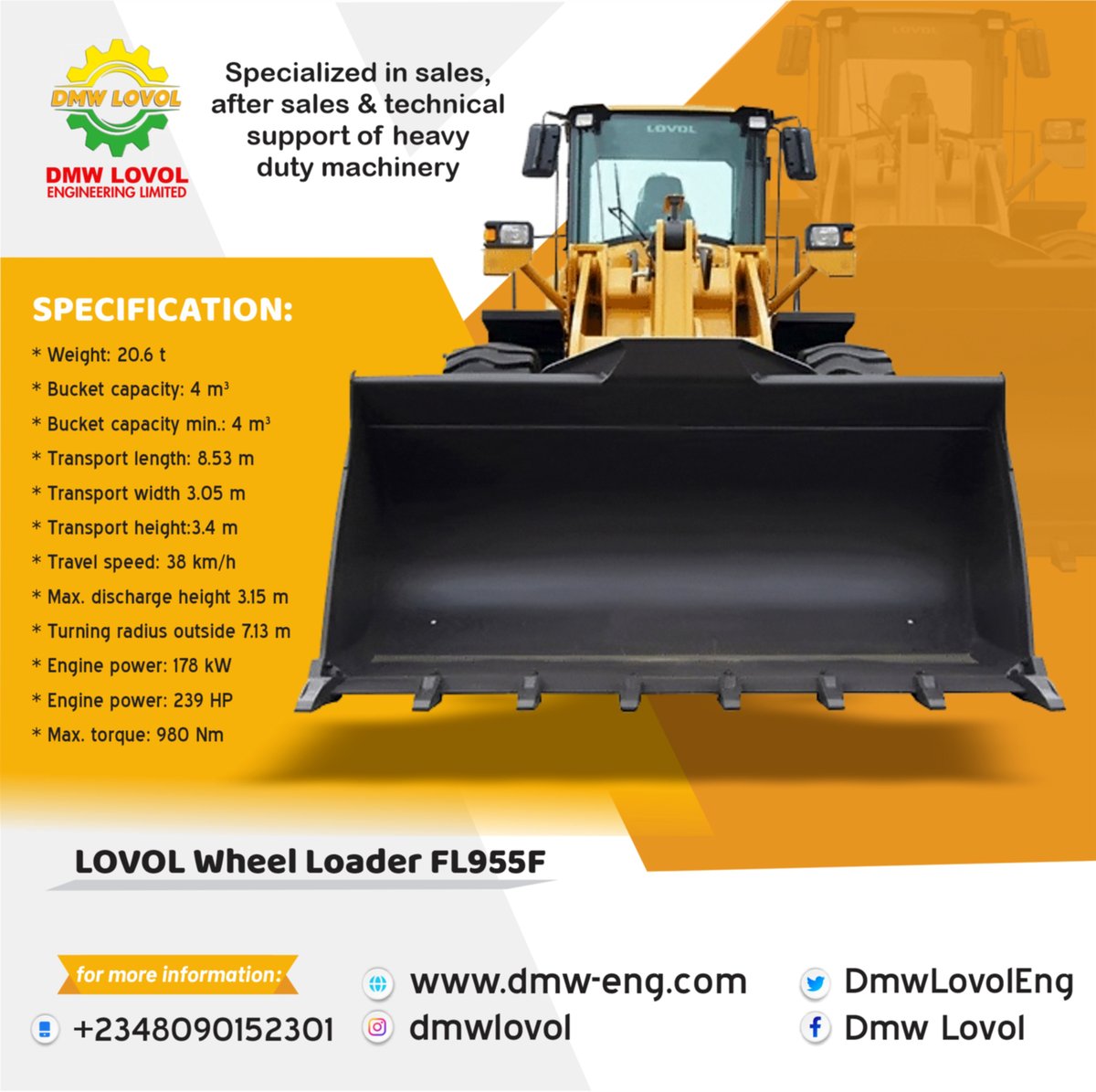 DmwLovolEng's tweet photo. No matter the task, our wheel loaders will give positive result and high productivity rate.
For more information on the machinery and to get a quote, kindly visit https://t.co/cMGV7p6GJt - https://t.co/2QXDZyDIya
#heavyequipment #construction #machinery #wheelloader #payloader https://t.co/BIIWCkDSUH