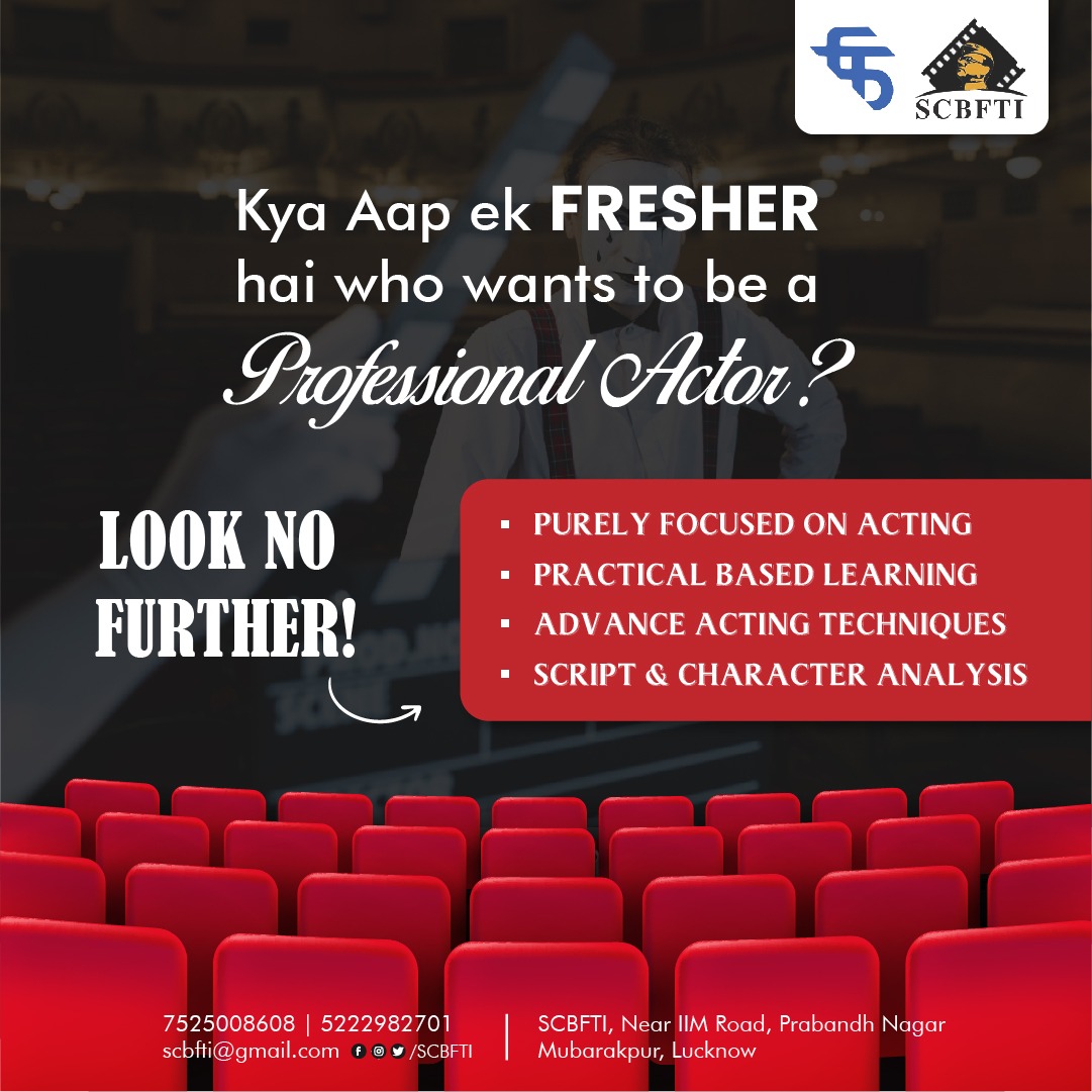 SCBFTI1's tweet photo. #uttarpradeshfilms #cinematography #filmmakingadvice #lucknowfilmakers #upfilminstitute #upfilm #filmcareer #filmeducation #filmmotivation #filmmakersofinstagram #actingcourse #actingschoollucknow https://t.co/8vpXpNXR5c