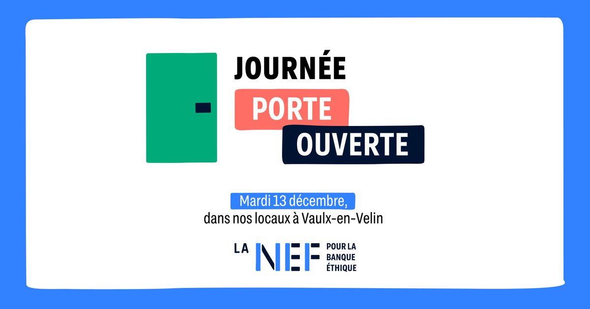 laNef_'s tweet photo. Rendez-vous mardi 13/12/22 à partir de 14h, pour notre journée porte ouverte, l'occasion de découvrir les coulisses de notre coopérative bancaire ! 🤩

Plus d'infos : https://t.co/7iyFUofHuG
Inscription : https://t.co/1m6bOOFCp2 https://t.co/9oFUsgno8H