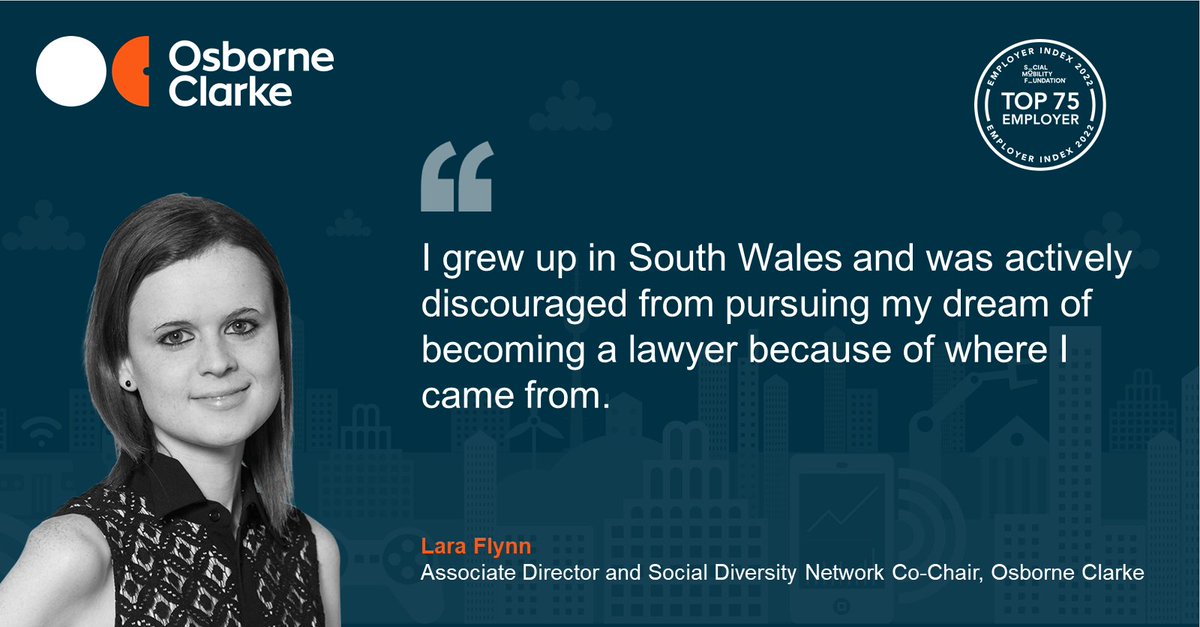 OsborneClarke's tweet photo. We're proud to be a top 75 employer in the @SocialMobilityF Employer Index.

It is promising that 34% of all entrants were from the legal sector and that we placed 26th. But more can be done, we urge more firms to enter in 2023
#SMFIndex22 #SMFIndex22

https://t.co/DhIY9wBipz https://t.co/aiQAONAYZE