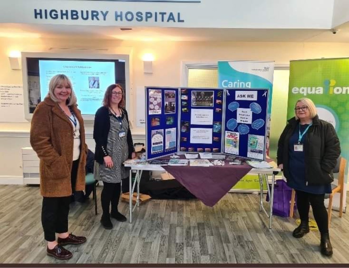 Huge thanks to all staff at Highbury Hospital who came to discuss domestic abuse support for their patients and thanks to @equation for their support too,  the next stop for our roadshow is the Haven at Hopewood on Thursday AM and Sherwood Oaks  reception Thursday PM - Thank You