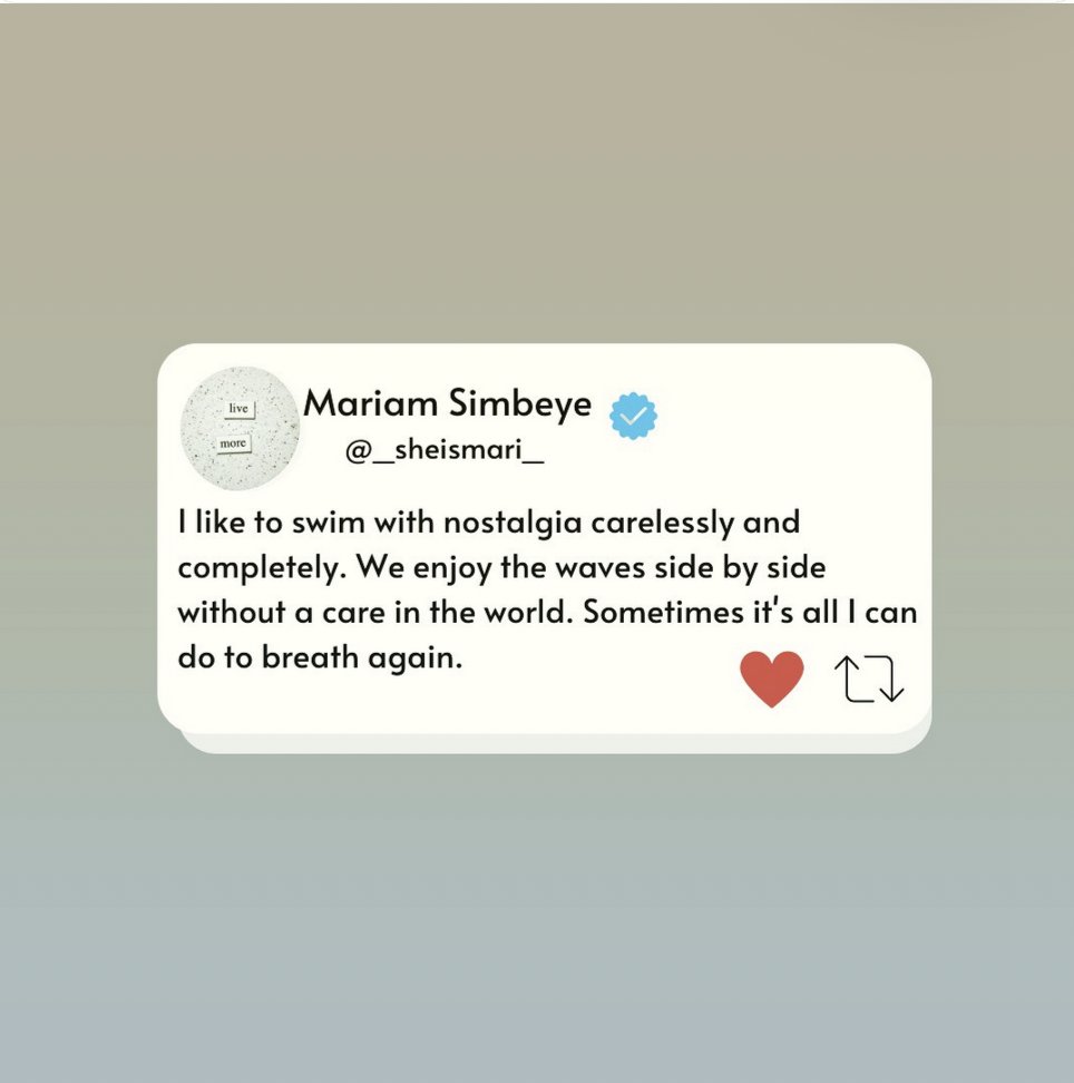A memory bird nests on my head. She lays the eggs of my naivete and innocence with such care. I want to hold onto her and care for her as she continues to care for that which remains precious to me. For as long as I can remember. 

#writer #nostalgia #wallflower
