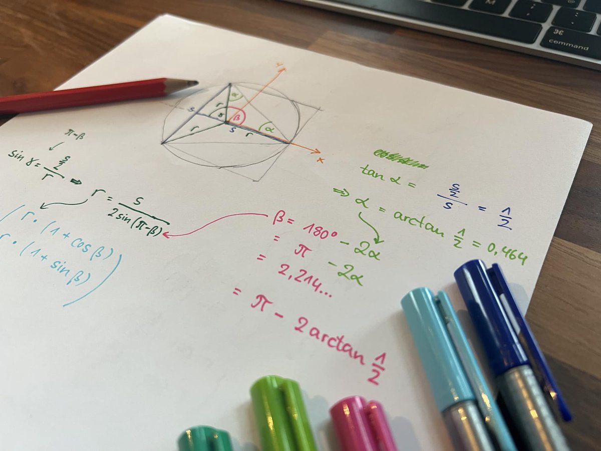 DerHildebrand's tweet photo. Centering a triangle in a circle is not as trivial as you might think!

Figuring out the maths for our ▶️ button in the @BR24, #ardaudiothek, and #BRRadio apps with @fruitcoder.

I knew that high school maths would come in handy some day... 😉🧮 https://t.co/ejCTKDHqUB