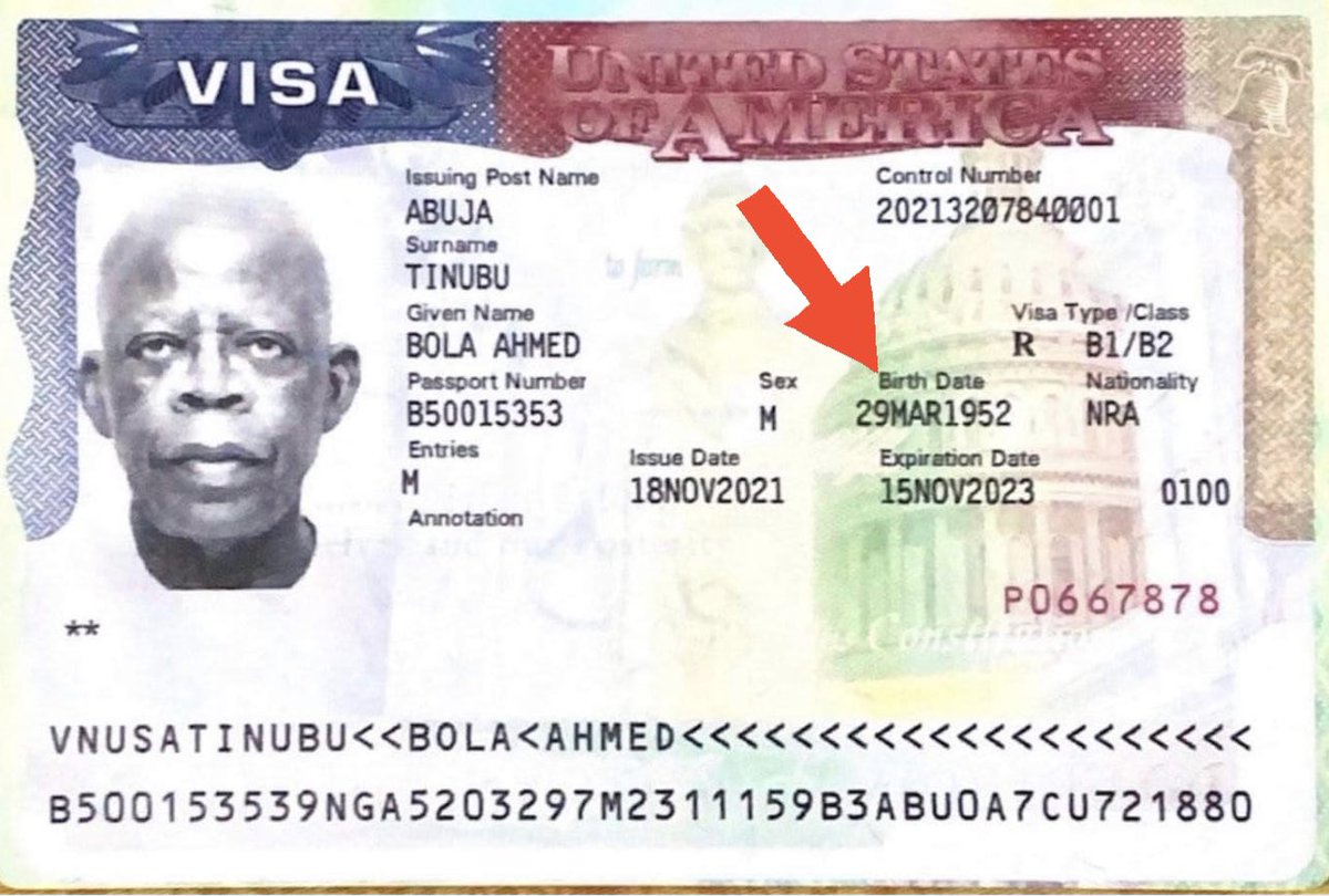 renoomokri's tweet photo. Look at each of these three documents. One is Tinubu’s visa. The other is a Certified True Copy of his Chicago State University records. The third is a UK company search. They each have three different birthdates for Tinubu. Is Tinubu a three time born again Muslim?

#TableShaker https://t.co/LABejWSgWS