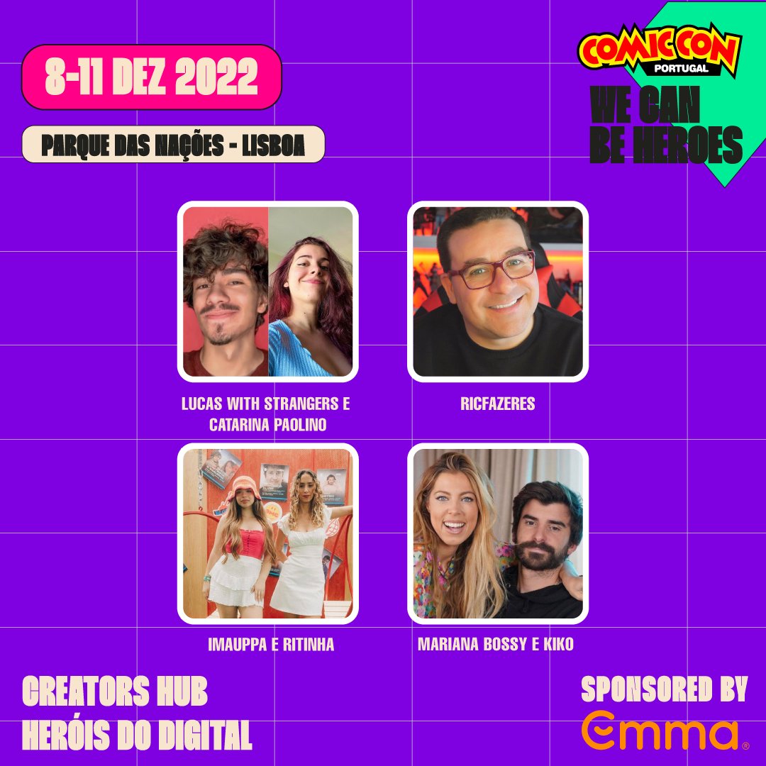 ThumbMediaNet's tweet photo. Emma - Heroína da Creators Hub - ComicCon 2022!
A Emma é a patrocinadora dos painéis que contam com os nomes de @LucasStrangers Catarina Paolino @RicFazeres @ImAUppaJu @YoutuberRitinha @marianabossyYT e @Proofkyko🦸‍♀️
Não vais querer perder esta confortável oportunidade, pois não? https://t.co/3Bnvnbm75g