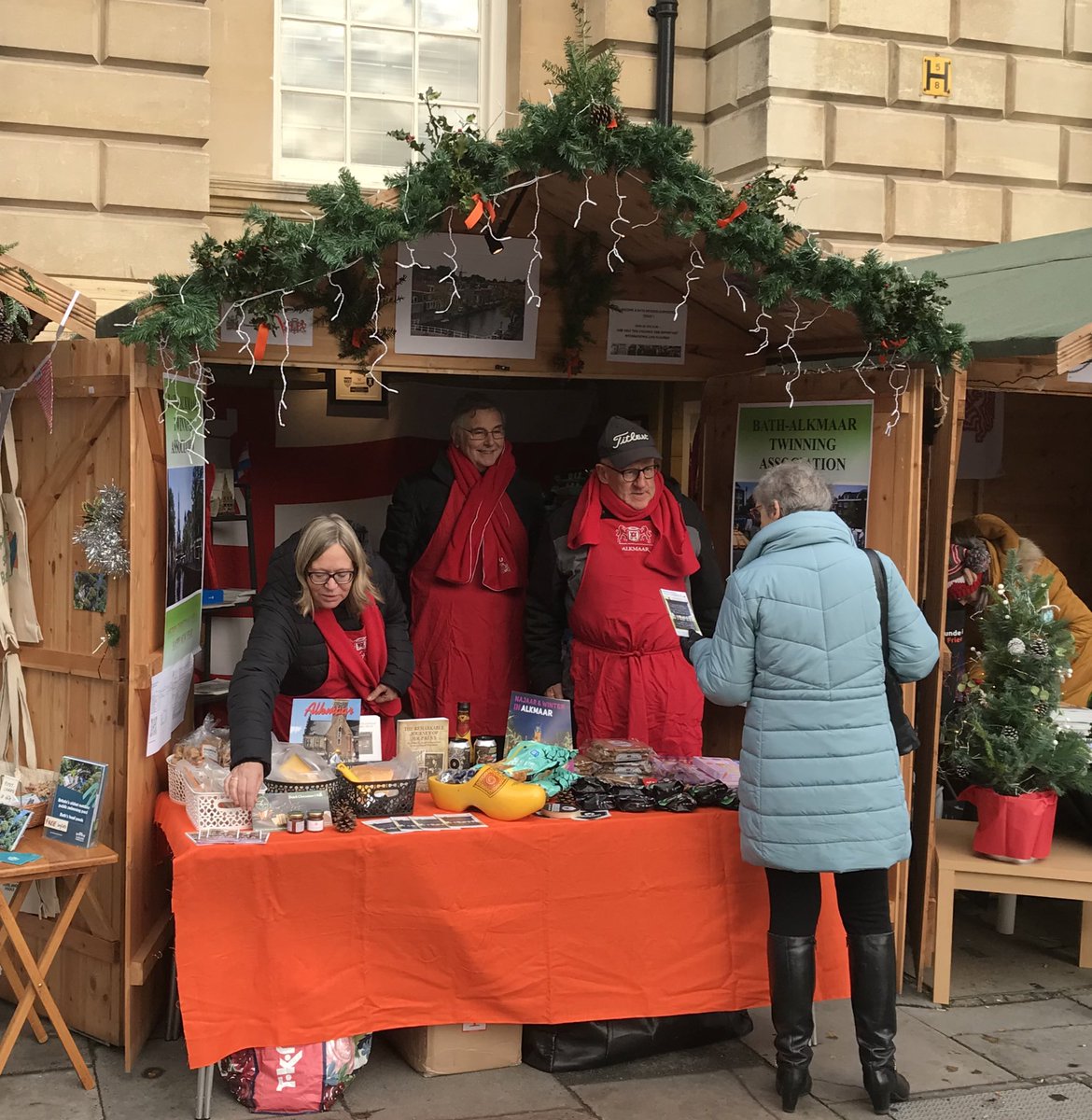 Our #Alkmaar Christmas chalet is up and running in #Bath as part of the <a href="/bathxmasmarket/">Bath Christmas Market</a>.

We are next to the Guildhall on Orange Grove. Come and buy some authentic Dutch Christmas goodies!