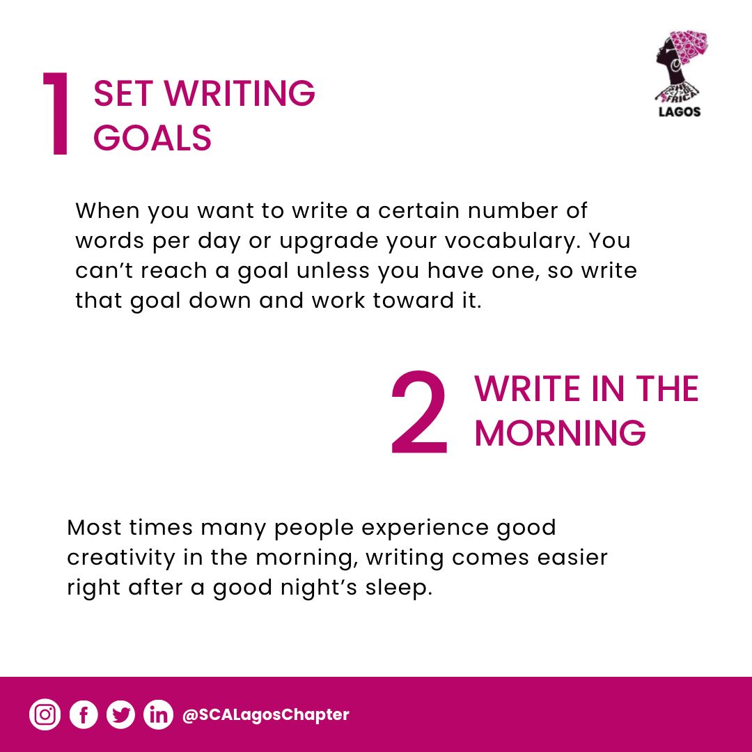 SCALagosChapter's tweet photo. It's Another Tech Tuesday!
Are you experiencing writer's block? Here's a list of helpful tips for writers in Tech.

Follow, Like, Comment what you think and Share!

#Tips #Writing #Tech #TechQueens #Techwriter #Tuesday #SCALagosChapter https://t.co/liyvXtxryw