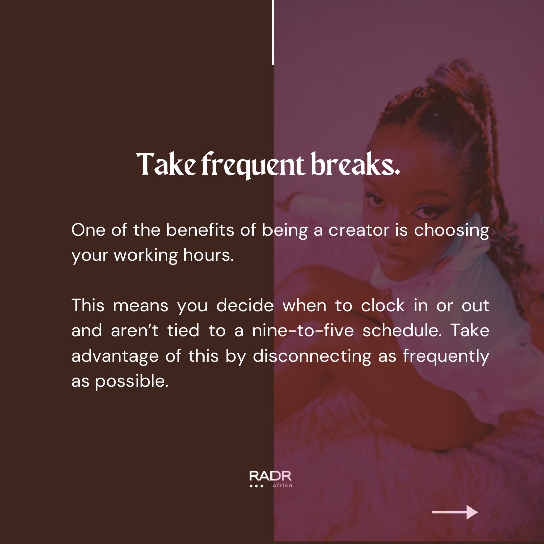 radrafrica's tweet image. According to a 2022 report, 61% of creators are facing burnout. 

Burnout could lead loss of motivation to create and more issues. 

Here are 5 tips to help you overcome burnout as a creative.👇🏾

#burnout #creatorburnout