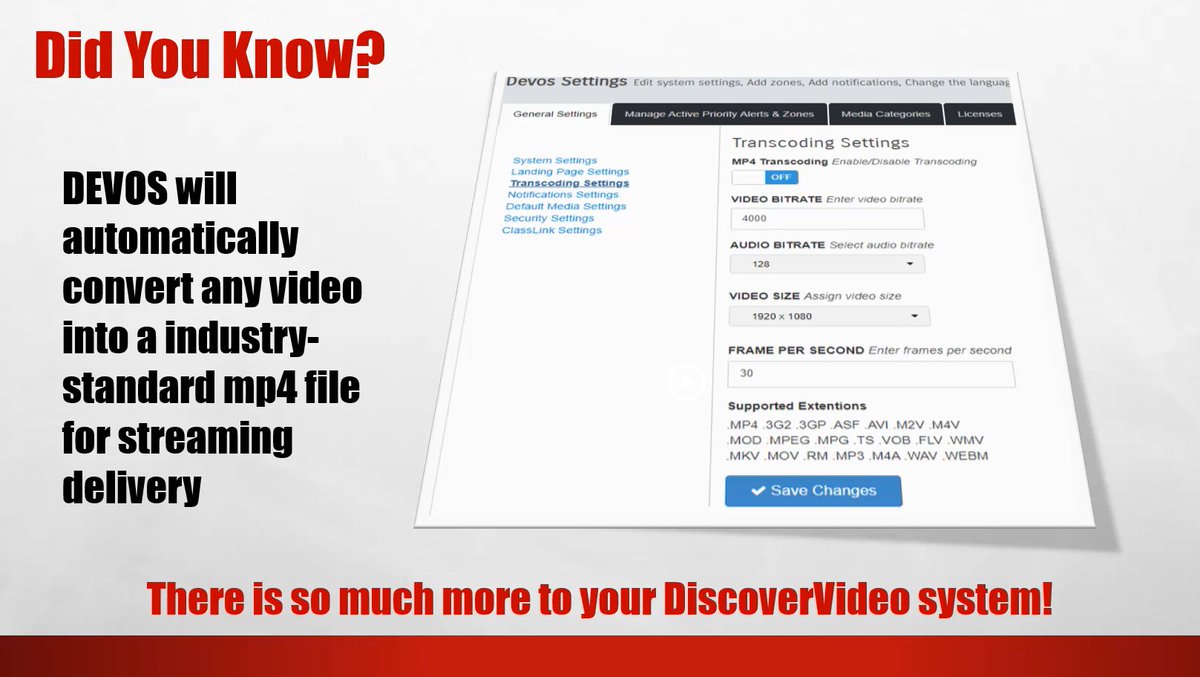 DiscoverVideo1's tweet photo. Did you know DEOVS automatically transcodes your video? This video walks you through the automation of capturing and archiving live television and streams directly to your DEVOS library.
#EnterpriseVideo #VideoManagement #StreamingServer
https://t.co/OjUuUna8KG https://t.co/2JlsfIgoPO