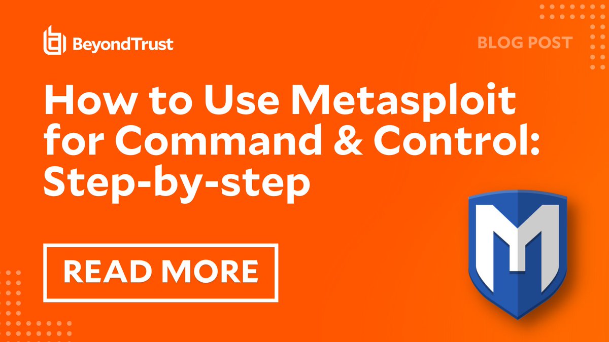 How to Use Metasploit for Command &amp; Control: Step-by-step

Read more:
beyondtrust.com/blog/entry/how…

#Metasploit #Cybersecurity #Linux #Command
