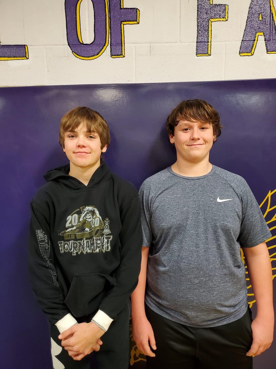 Co- Male wrestlers of the week are Ashton Wynn &amp; Hunter Yingling. Ashton went 5-0 with 4 pins and major decision and 1st place. Hunter collected his first 2 wins of his life with 2 big pins. 

Female wrestler of the week/Pun chain winner is Cali Wagoner. Cali went 5-0 with 5 pins