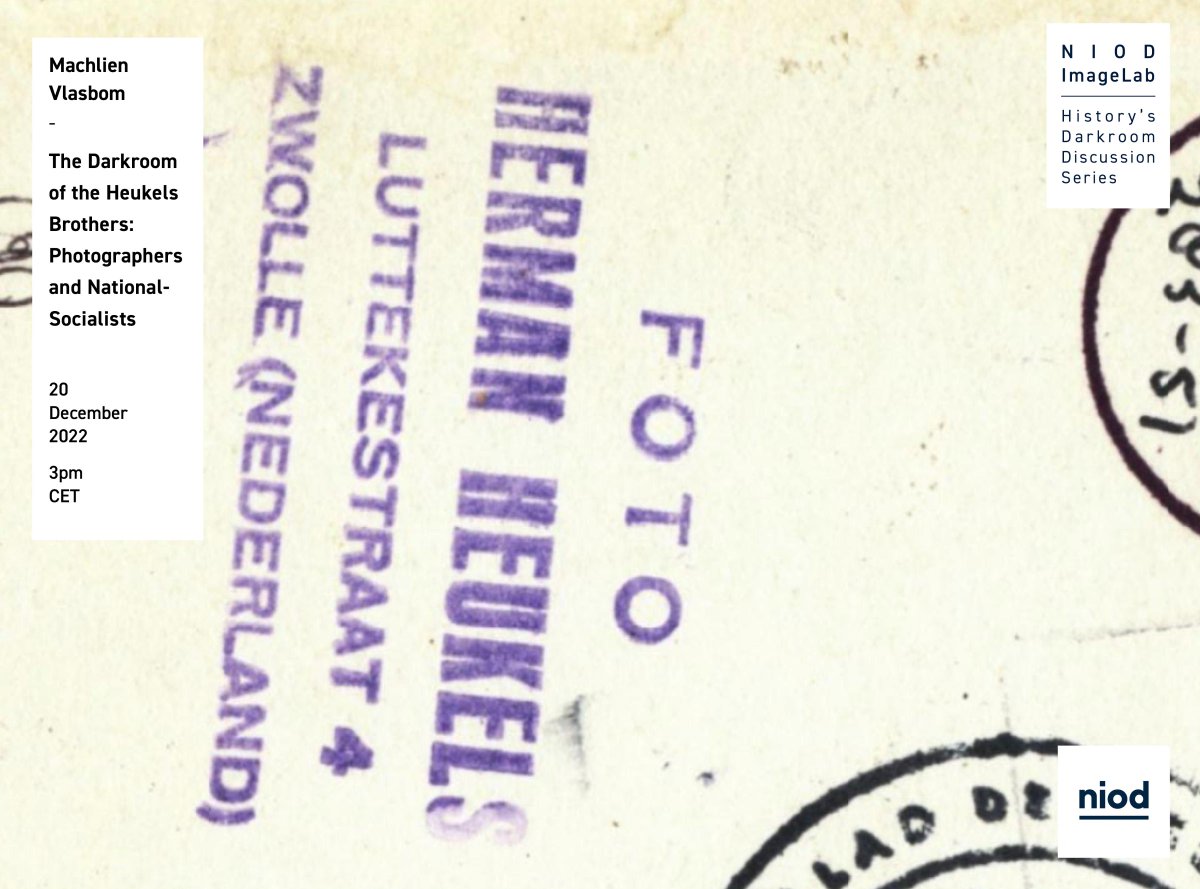 Please  join us for the next talk in our "History's Darkroom" discussion series. Speaker <a href="/Machlien/">Machlien Vlasblom</a> Vlasblom will talk about her book, "Wij waren supermannen": Jan en Herman Heukels – broers, fotografen, nationaalsocialisten'. More info and registration: niod.nl/en/activities/…