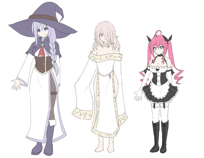本編ではこれくらいかな?って感じで描いてたけど身長差がわかる絵を改めて描いてみた 