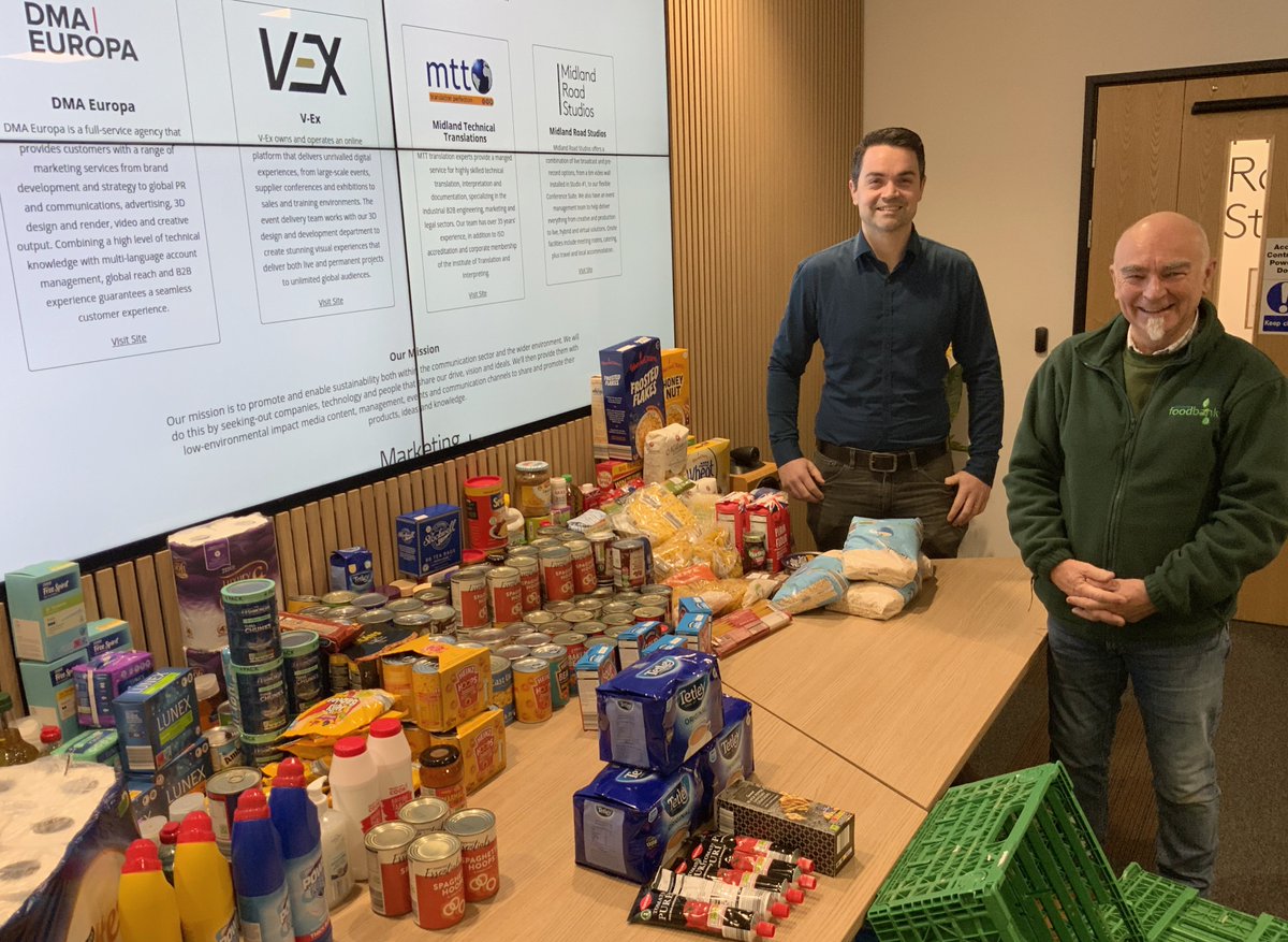 Our COO David Bedford started the festive season at our Midland Road offices by donating much-needed items to @Worcs_Foodbank collected by the MTT team. Please consider donating to your local food bank because everyone deserves a decent meal.
#StopUKHunger #WorcestershireHour