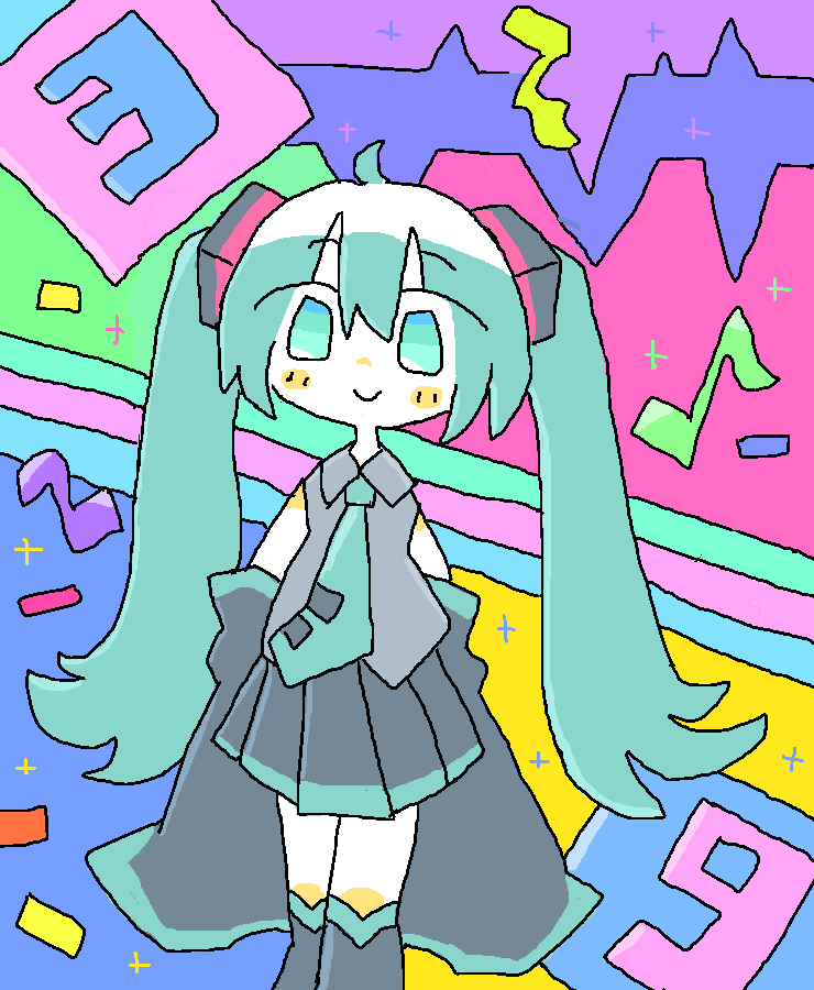 初音ミク 「#今年も残りわずかなので今年一番伸びた絵を貼る見た絵描きさんも強制でやるミクの日」|護魔ムガクのイラスト