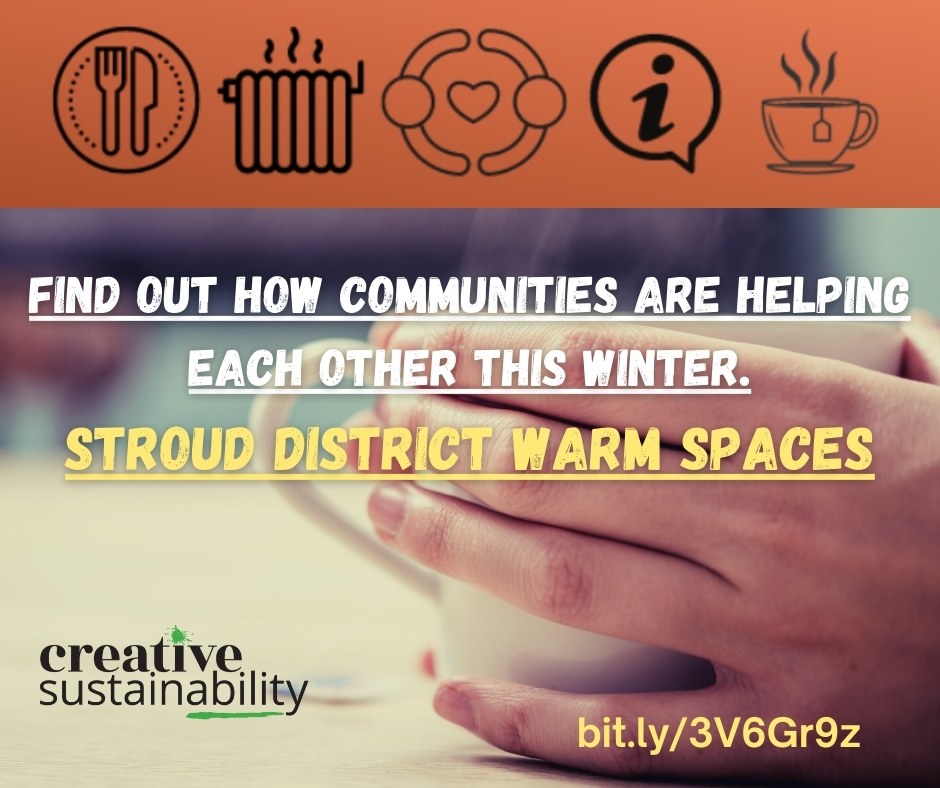 Support community groups and venues host warm spaces across Stroud District this winter. bit.ly/3V6Gr9z
#CostOfLivingCrisis
#warmspaces
#Loveyourcommunity
#community 
#warmandwelcome
#donateyourrebate