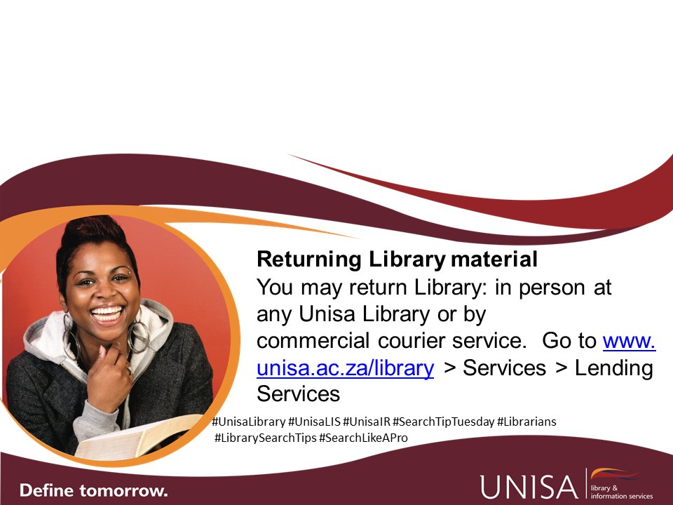 UnisaLibrary's tweet photo. #UnisaLIS #SearchTipTuesday #LibrarySearchTips https://t.co/k3qXuklPTQ