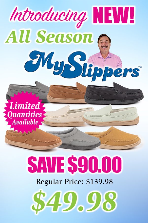 Save $90 on MySlippers when you use promo code WIZ. mypillow.com