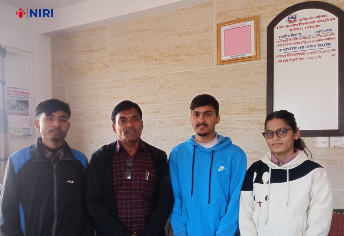 nirinepal's tweet photo. Our field team of Nepal Family Cohort Study at Waling Municipality site met the mayor of Waling Municipality Mr Krishna Khand sir before starting the training today. Thank you Krishna sir for your time and support. 

#NepalFamilyCohortStudy #NIRNepal #ResearchInNepal https://t.co/OGteo1wLGf