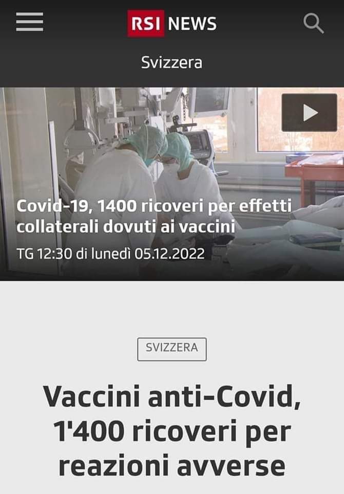 doctormabuse18's tweet photo. #Svizzera 8.6 milioni abitanti 14.000 ricoveri per #reazioniavverse da #vaccino. Solo parlando di #ricoveri.
Italia, secondo matematica e statistica siamo verosimilmente a circa #105mila ricoverati per #reazioni #avverse di cui lo STATO non ci avvisa mentre invita a #quartadose https://t.co/dIFV5rU8V3
