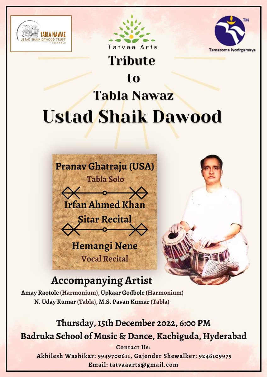 ArtsTatvaa's tweet photo. @ArtsTatvaa @ntdailyonline @HydTimes @TOIHyderabad @PMOIndia @THHyderabad @PIBHyderabad @MinOfCultureGoI https://t.co/WifxngO7kq