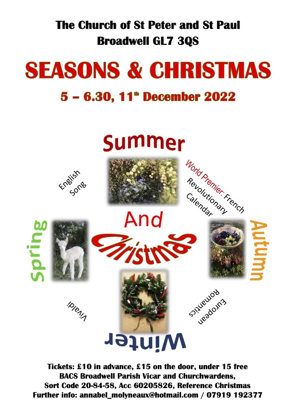 Join us on Sunday for the #Premiere of my new song cycle with flute, violin, cello and piano The French Revolutionary Calendar and other seasonal fare #carols #vivaldifourseasons