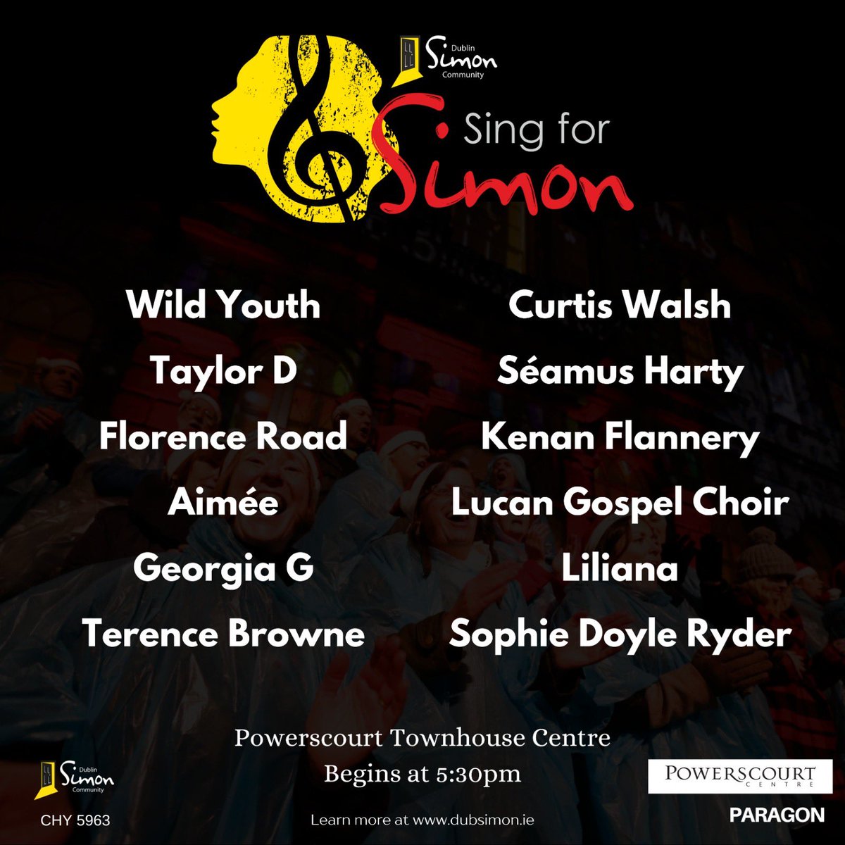 Delighted that Paragon is working with <a href="/SimonCommunity/">Simon Communities of Ireland</a> for the launch of their #singforsimon campaign this Thurs Dec 8th Dublin at <a href="/ShopPowerscourt/">Powerscourt Centre</a> from 5.30pm

Huge thanks to all of the acts for their support. Get there early!!🎄🖤🦌

#christmasappeal #homelessprevention