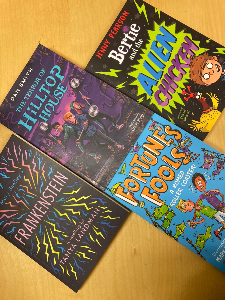BarringtonStoke's tweet photo. Our January titles have landed at the office! 🥳
Get ready for chills, thrills, comedy capers and hijinks in these new year crackers from @J_C_Pearson @Bitskoff @DanSmithAuthor @ChrisKingArt @mossmontmomery #MarkBeech and @tanya_landman ✨ https://t.co/iZ2myt59uT