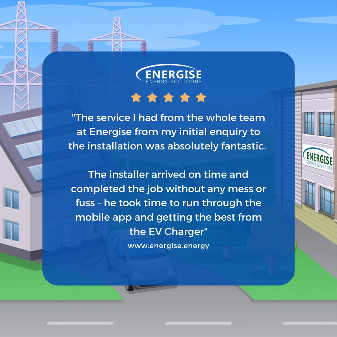 energiseenergy's tweet photo. 😄 We love to hear our customers thoughts on our process to see where we can improve
👉 If you are looking for a Commercial or Domestic EV install, visit https://t.co/sZ923LhRZ1 today to see how we can help!
#TestimonialTuesday #review #fivestar #evinstall #ev #evinstallers https://t.co/TNvTT8axAQ
