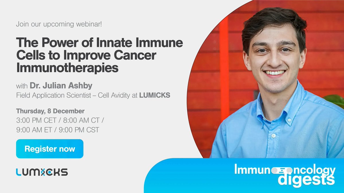 Deep dive into #NaturalKillerCell biology and #therapies, and discover how #cellavidity is a key indicator of therapeutic efficacy for innate immune cells. Join our upcoming #IOdigest webinar to learn more! ➡️bit.ly/3Vja4oh