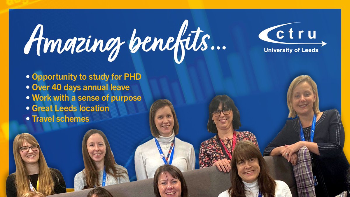 LeedsCTRU's tweet image. We're very proud to offer a variety of benefits when you work at Leeds CTRU 🙌

We're currently on the look out for Medical Statisticians to join our team. 

Think you could be the right fit? Find out more &amp;amp; apply via the link below ⬇️

ow.ly/WK0q50LSl2X

#Hiring #Graduates