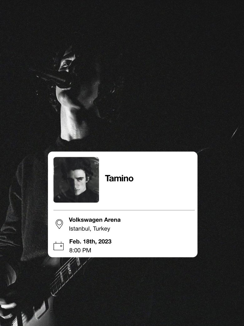a new tour date has been added to tamino’s site: february 18, 2023 — istanbul, turkey