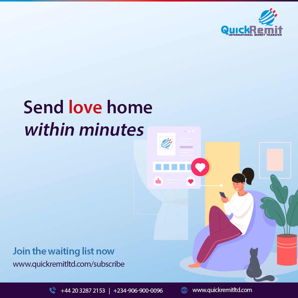 QuickRemitltd's tweet image. Don't forget that even when you punch in just digits, you are really sending love home with Quickremit

Send love home today

Visit quickremitltd.com to get started!

#SendMoneyAbroad #Easyremittance #QuickRemit #SafeTransfers #London