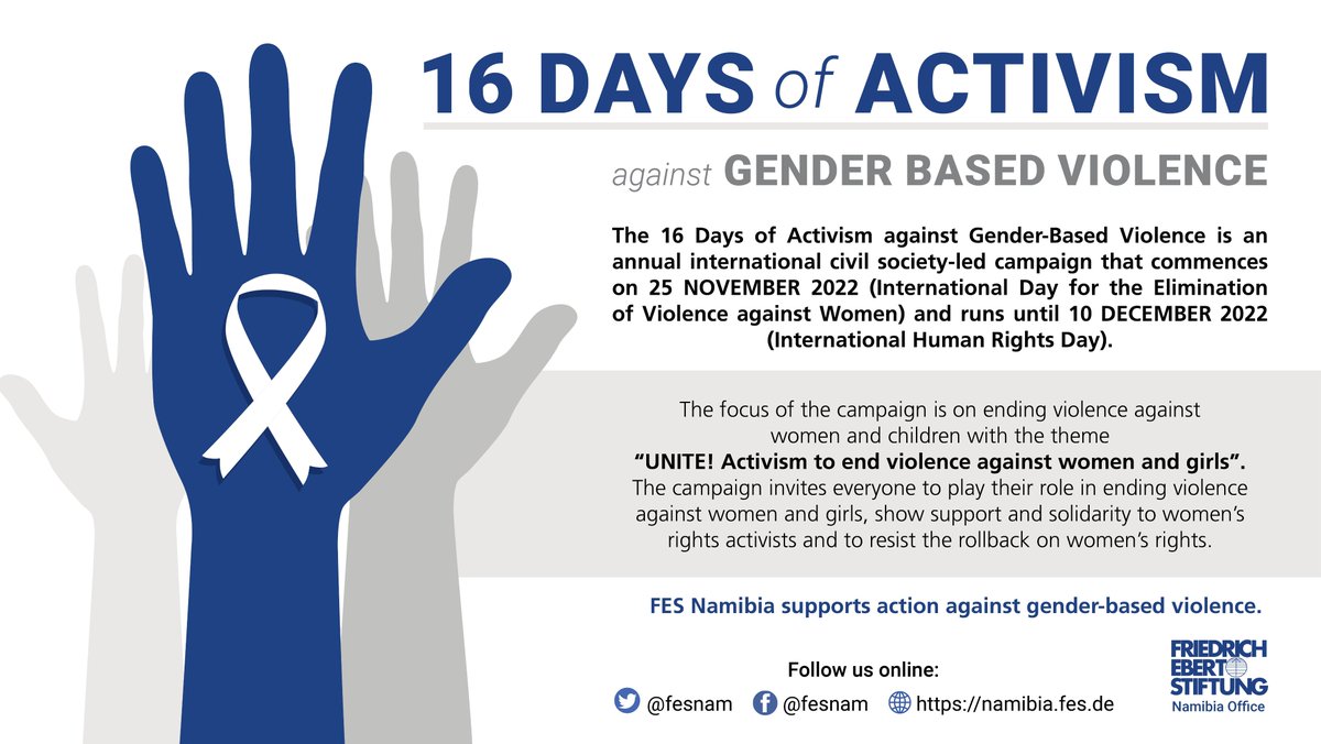 FesNamibia's tweet photo. Awareness To Accountability - Global 16 Days Campaign
#30YearsOfActivism
#LetsEndFemicide
@16DaysCampaign
For more information, read more: https://t.co/vrkIEe3LgN https://t.co/oIfD1uCLe2