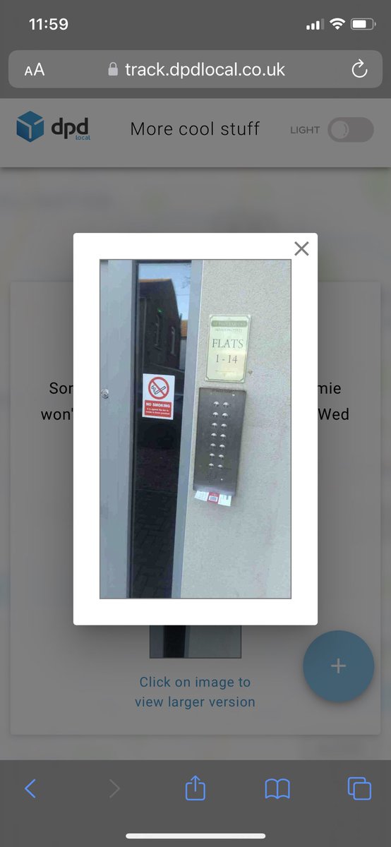 LucyluNFT's tweet photo. @DPDgroup_news this is completely unacceptable. It is trading hours there is a trade button to access the apartments. No1 has buzzed I work from home and have been here all morning. It is already 1 days late and won’t be be back till tomorrow. I can’t leave delivery instructions https://t.co/iWiqqvZoKB