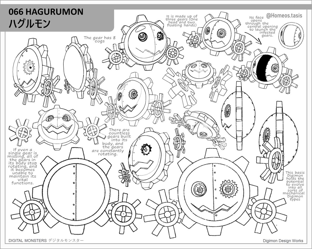 TasisHomeos's tweet photo. DIGIMON ARTBOOK
#066 HAGURUMON
⚙️⚙️
#Digimon #Lineart #Art #Settei #Anime #Otaku #Manga #DigimonAdventure #Digimonghostgame #DigimonTCG #デジモン #DigitalMonsters #Hagurumon #Artbook #Sketch #Draw #Pokemon #Draw #Dibujo #Robot #Cyborg #Solarmon https://t.co/jgYTX5rpmg