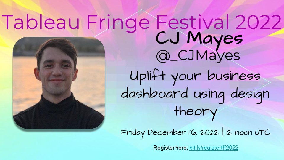 CJ Mayes (@_cjmayes) on Twitter photo Excited to present next week at Tableau Fringe Festival. See you there ๐ <a href="/thefringefest/">thefringefestival</a> Excited to present next week at Tableau Fringe Festival. See you there ๐ <a href="/thefringefest/">thefringefestival</a>