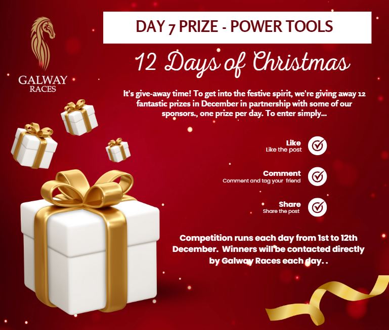 Galway_Races's tweet photo. 🎁12 DAYS OF CHRISTMAS GIVEAWAY: DAY 7⃣
To get into the festive spirit, we've teamed up with our sponsors to giveaway fantastic prizes ⤵️
DAY 7⃣: thanks to @Caulfields win...
🔥 A Cordless Drill MAKITA CLX228AJ 12V CXT 2 PIECE KIT 
🎟️+A 7 Day Admission Ticket to #GalwayRaces2023 https://t.co/cV9GyekcGV