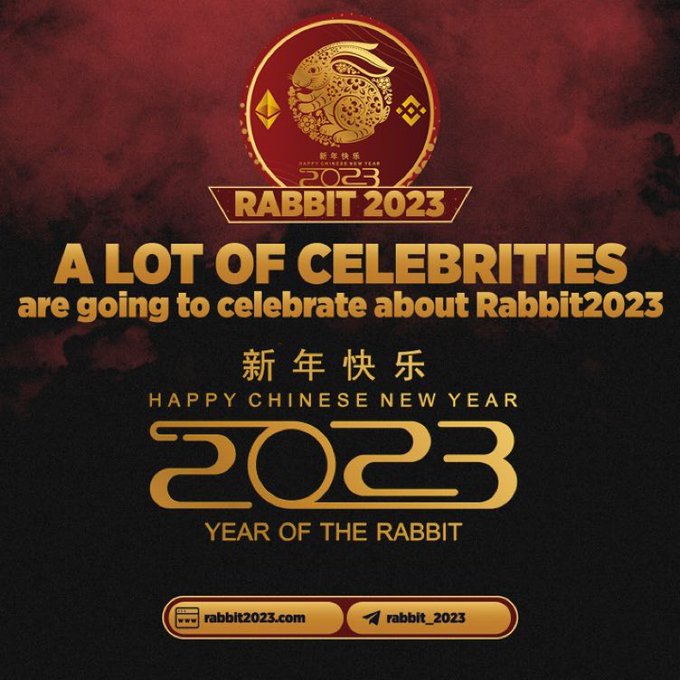 Next New Chinese year is RABBIT @rabbit2023_

✔️#1 $RABBIT Token on 2023 for BSC & ETH 
✔️Bullish team
✔️Big