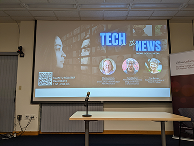 Looking forward to our Tech in the News event, starting at the top of the hour!  <a href="/EthanZ/">Ethan Zuckerman</a> <a href="/HamedZamani/">Hamed Zamani</a> <a href="/FranBerman/">Francine Berman</a> <a href="/UMassAmherst/">UMass Amherst</a> <a href="/manningcics/">Manning College of Information & Computer Sciences</a>