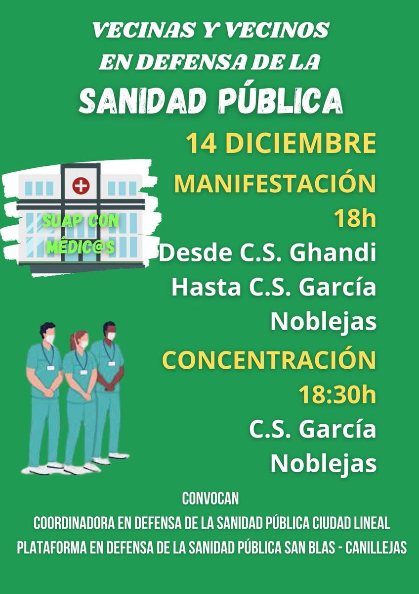 Coordinadora por la Sanidad Pública Ciudad lineal tweet media