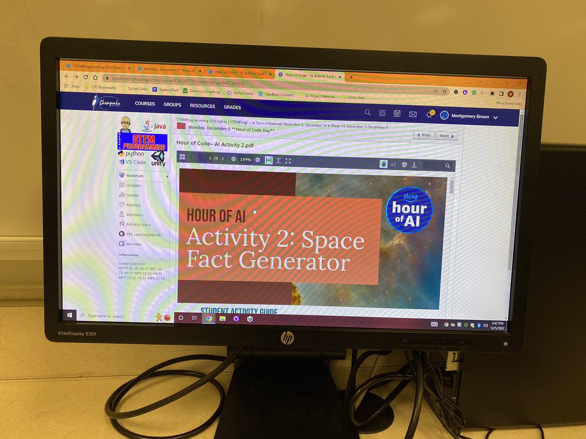 GrassfieldSTEM's tweet photo. Celebrating Computer Science Education Week. Programming students participate in @amazon Future Engineer’s Hour of AI. No Alexa, no problem! https://t.co/g9TFEpJ8Kv