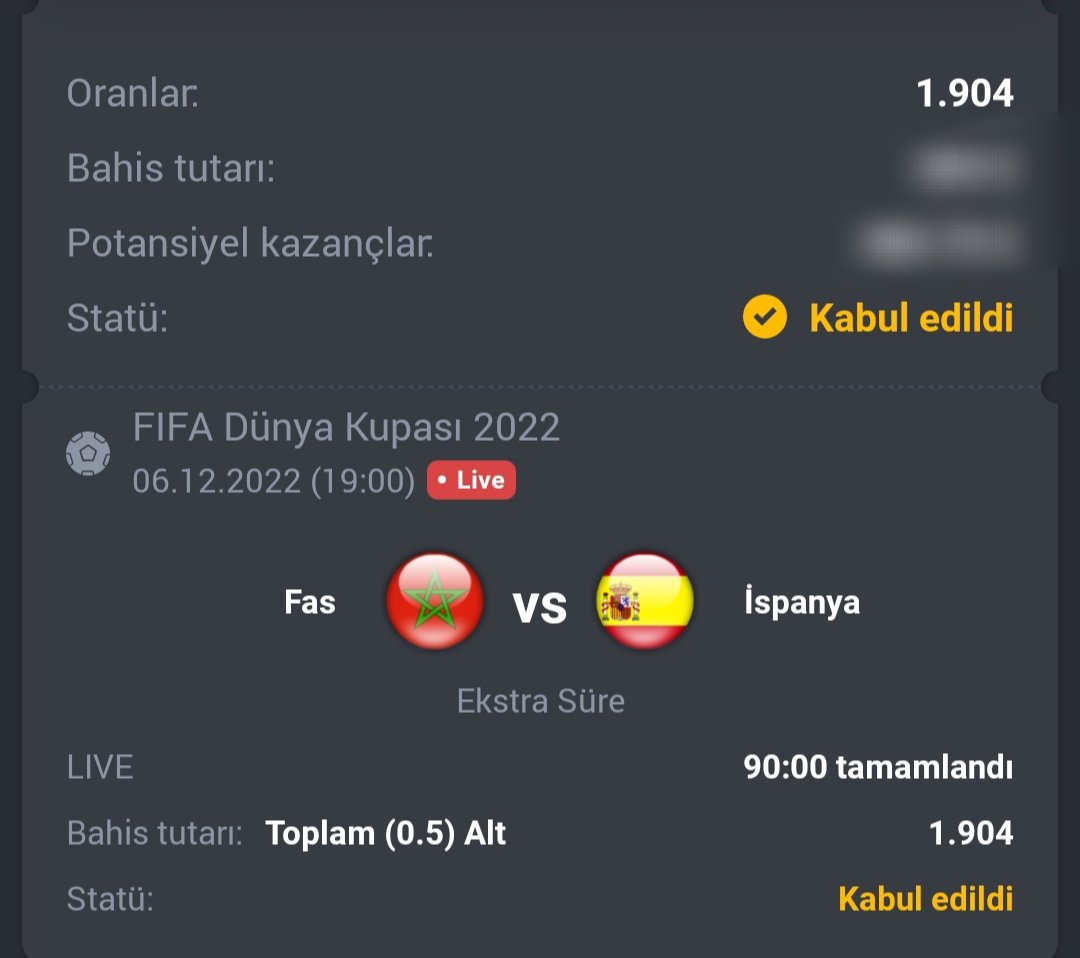 eskihesapbet's tweet photo. CANLI Futbol Teklisi ⚽️
Stake 8 @ 1.90

👉 Fas - İspanya Uzatmalarda Gol Olmaz

Bol Sans🔥

Betandyou  
https://t.co/Ucbj96SViV 
Promo : betman

#FIFAWorldCup #Qatar2022 #DünyaKupası #kupon #bahis #futbol #spor #iddaa #analiz https://t.co/4upQcmr8MD