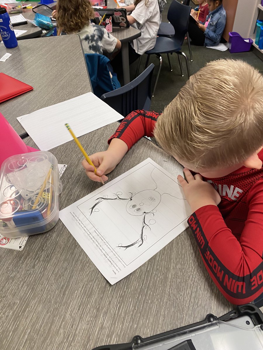 BCEMrsPerry's tweet image. They loved getting creative with this reading response to Imogene’s Antlers. Eek, what would you do if tomorrow you woke up with antlers? 🦌 #teambce #gcisd