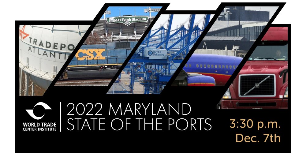portofbalt's tweet photo. It's not too late to register for @WTCInstitute's #StateofthePorts meeting!

Maryland Port Admin's Exec Dir @WilliamPDoyle will give an update on #PoB. You'll hear the latest on the Port's growth and how it's becoming greener and more enviro-friendly.

https://t.co/5GwHaDcavb https://t.co/iXAWyubWjV