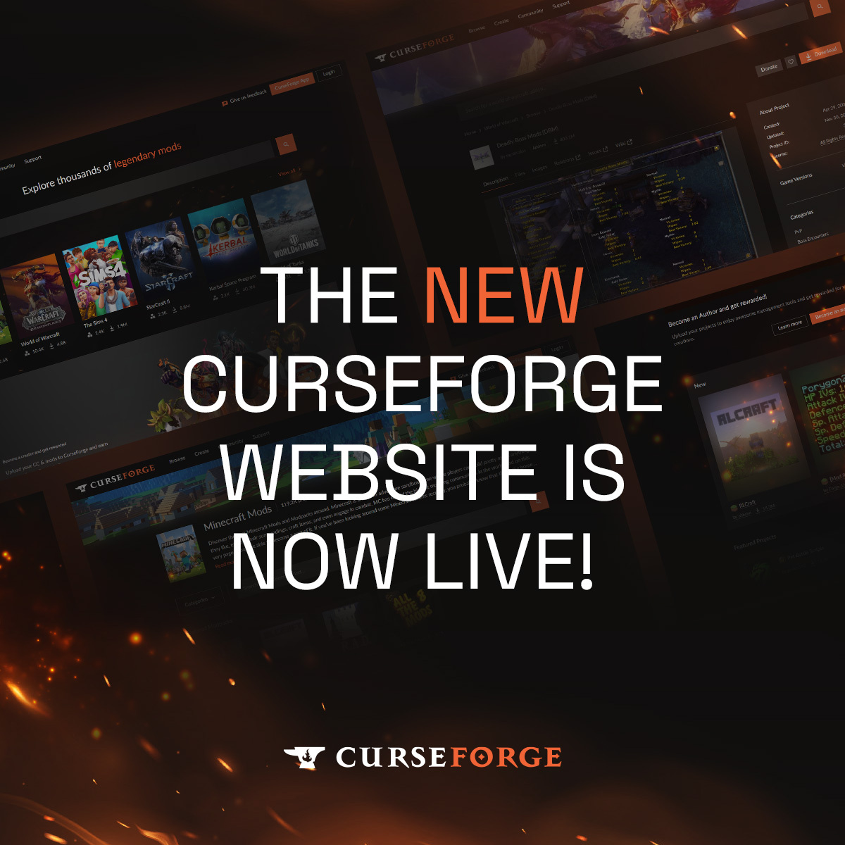 CurseForge's tweet photo. Who doesn’t love a good makeover? We’re happy to launch our new improved and handsome CurseForge website! Yeah, we called our new website “handsome”. That’s how much we love it. Check it out: https://t.co/pebXn8PuQI https://t.co/t0aYBZe4nH