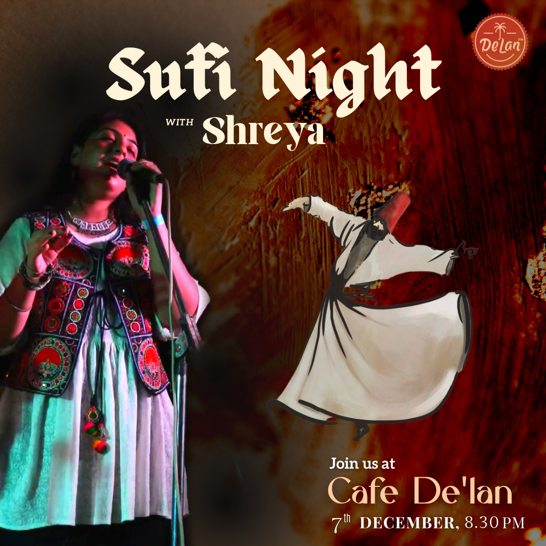 Cafedelan's tweet photo. Life is Good when Wednesday is Sufi Night!

Join us for a live sufi night with Shreya and group. 

#sufinigh #livemusic #music #cafedelan #letsdelan #livemusicnight #livemusicinnoida #cafeinnoida #goodvibes #goodmusic https://t.co/Z1Ak0yTaRM