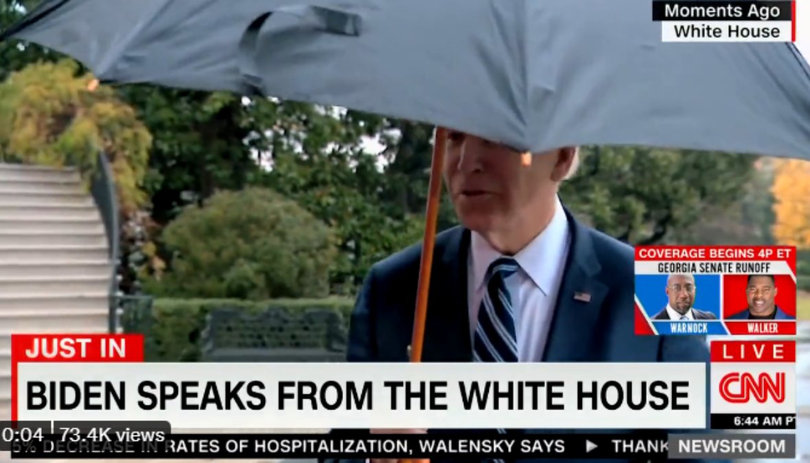 Capacity_Today's tweet photo. On a very wet and rainy Tuesday morning in Washington D.C., President Joe Biden was asked how he could visit Arizona today and not visit the border. His reply was, "There are more important things going on.  #Bordercrisis #BorderPatrol #borderwatch #CB

https://t.co/5hGYtzUK65 https://t.co/8KJgbTVWN7